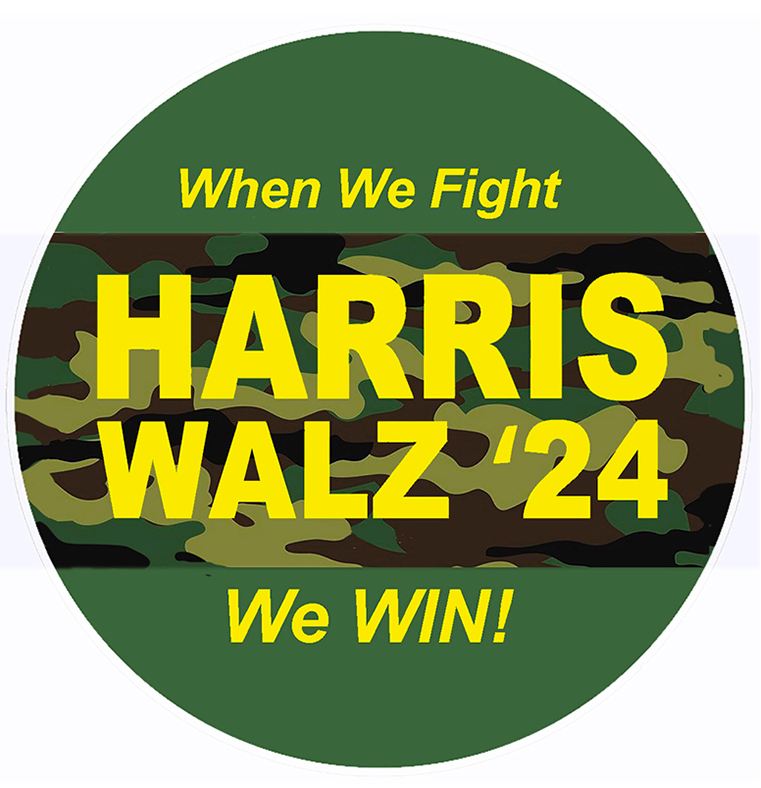 Harris-Walz Camo Campaign Pin