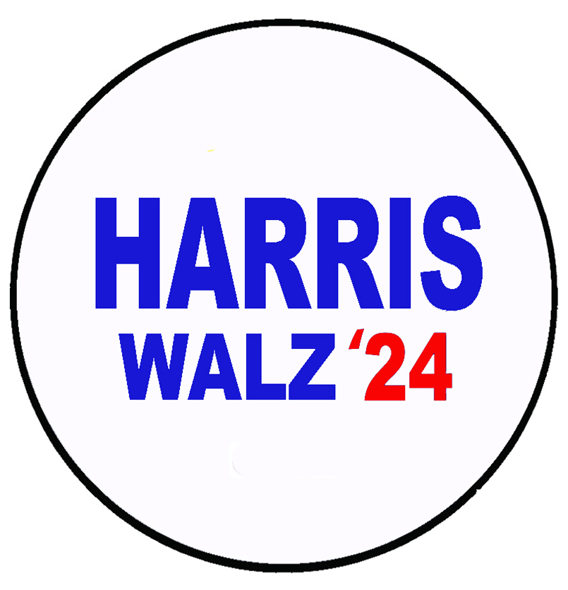 Harris-Walz '24 White Campaign Pin