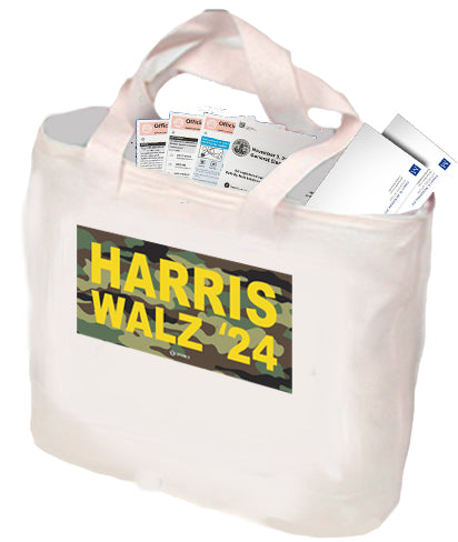 Harris-Walz Camo Canvas Tote