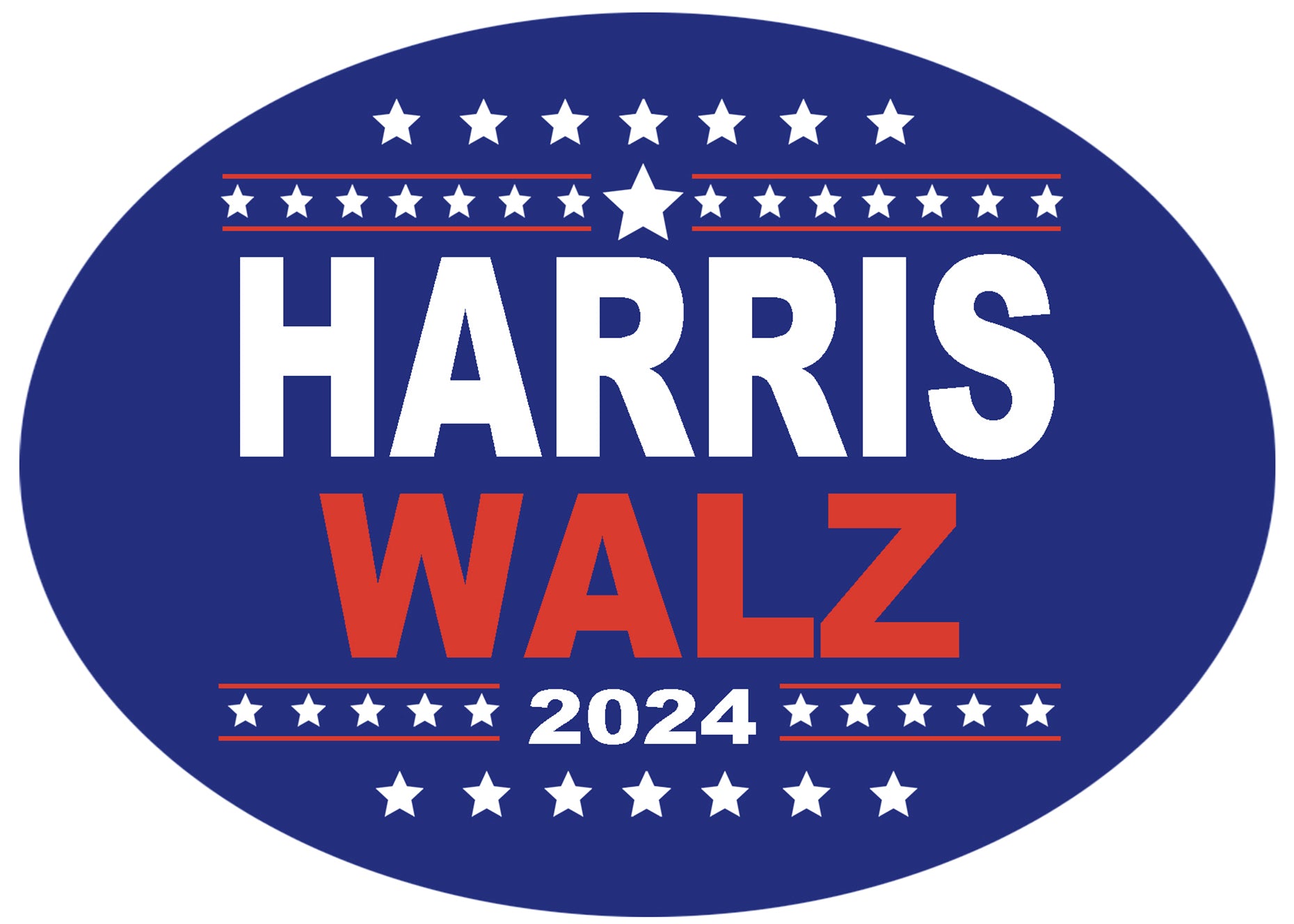 Harris-Walz Oval Car Magnet