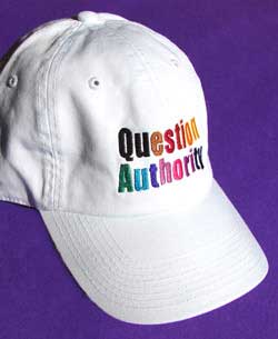 Question Authority Cap White