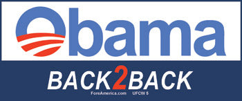 Obama: Back To Back Bumper Sticker