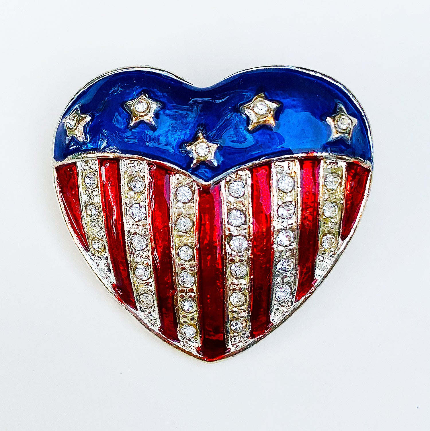 American Flag Heart Pin